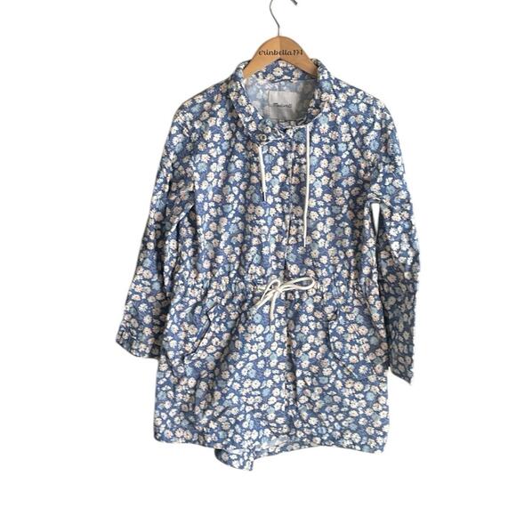 Madewell Ruffle-Neck Anorak Raincoat in French Floral - Picture 3 of 16